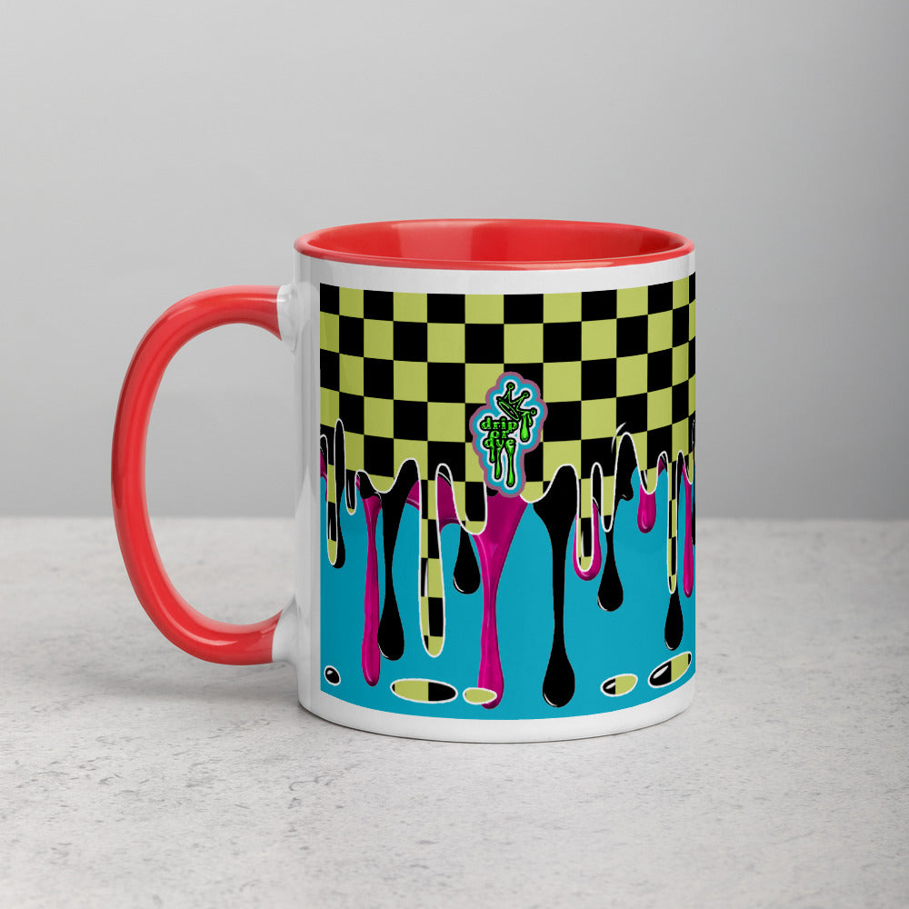 CRXWN | Drip or Dye | Checker Season 1 Color Series COFFEE MUG Grape Jelly In Taxi Cab Checker Drip Red