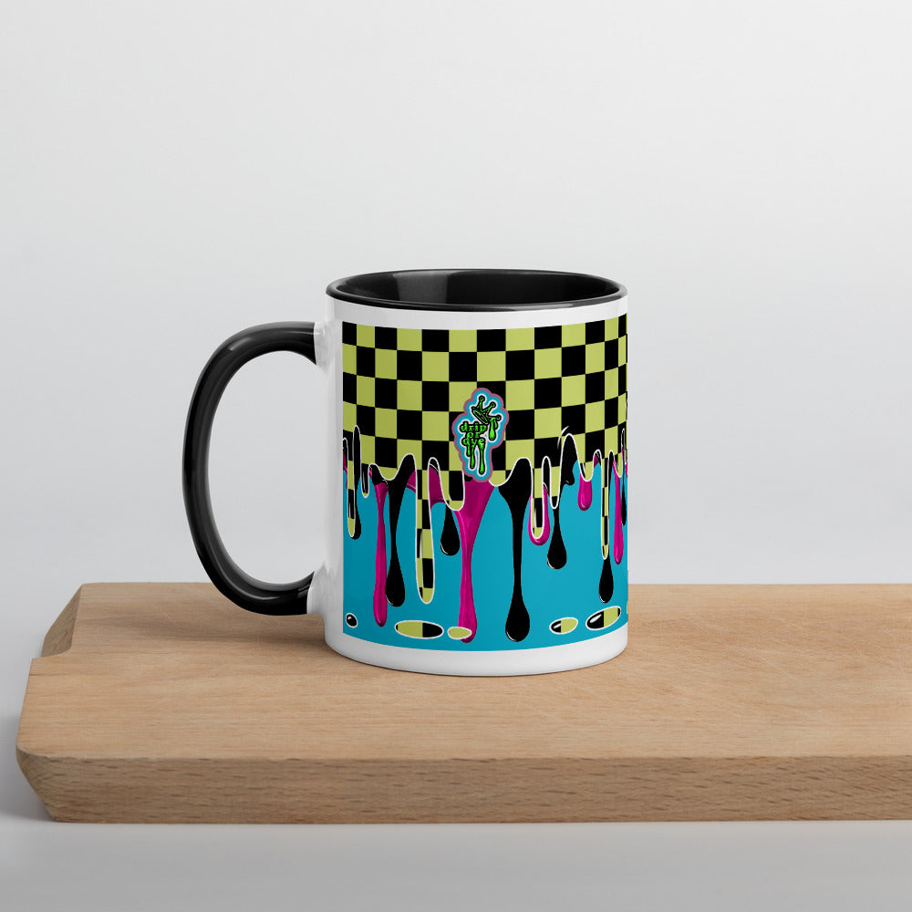 CRXWN | Drip or Dye | Checker Season 1 Color Series COFFEE MUG Grape Jelly In Taxi Cab Checker Drip Black
