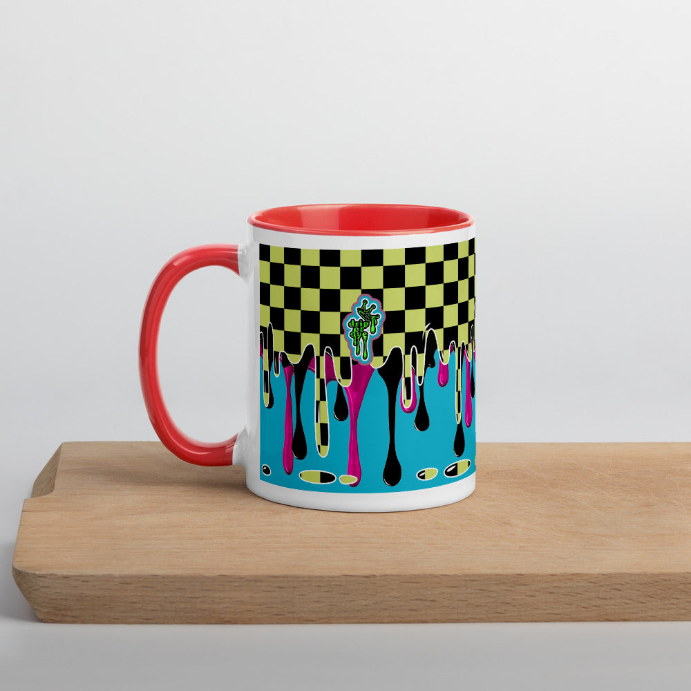 CRXWN | Drip or Dye | Checker Season 1 Color Series COFFEE MUG Grape Jelly In Taxi Cab Checker Drip Red