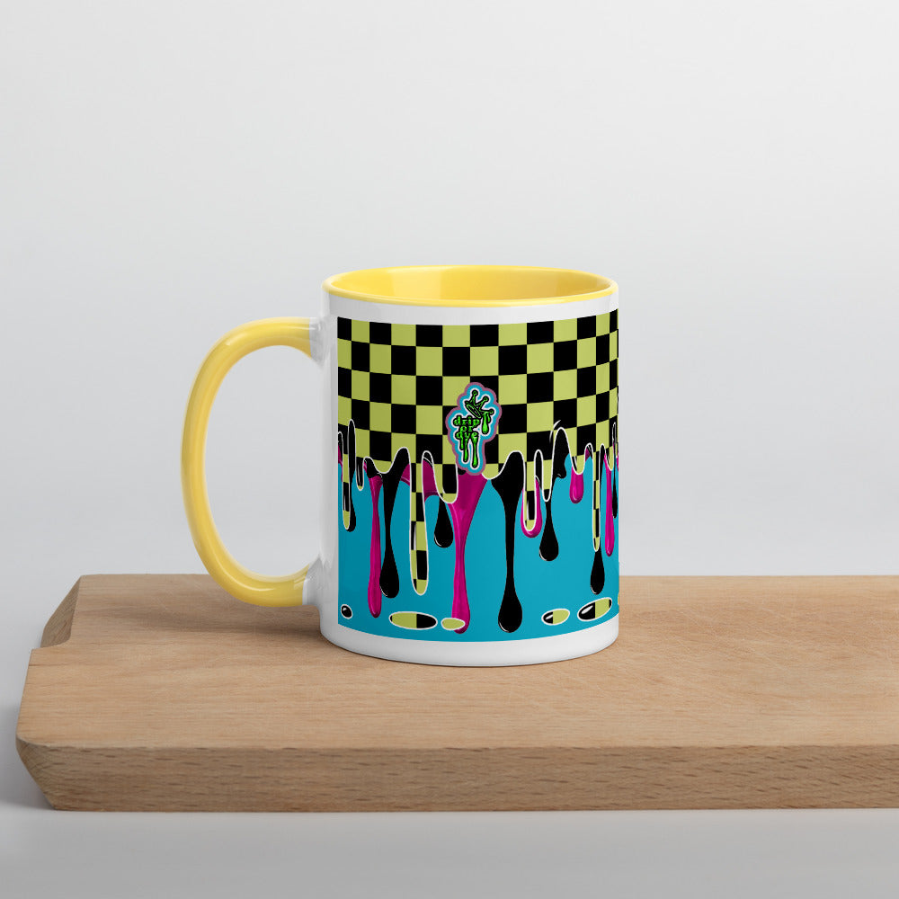 CRXWN | Drip or Dye | Checker Season 1 Color Series COFFEE MUG Grape Jelly In Taxi Cab Checker Drip Yellow