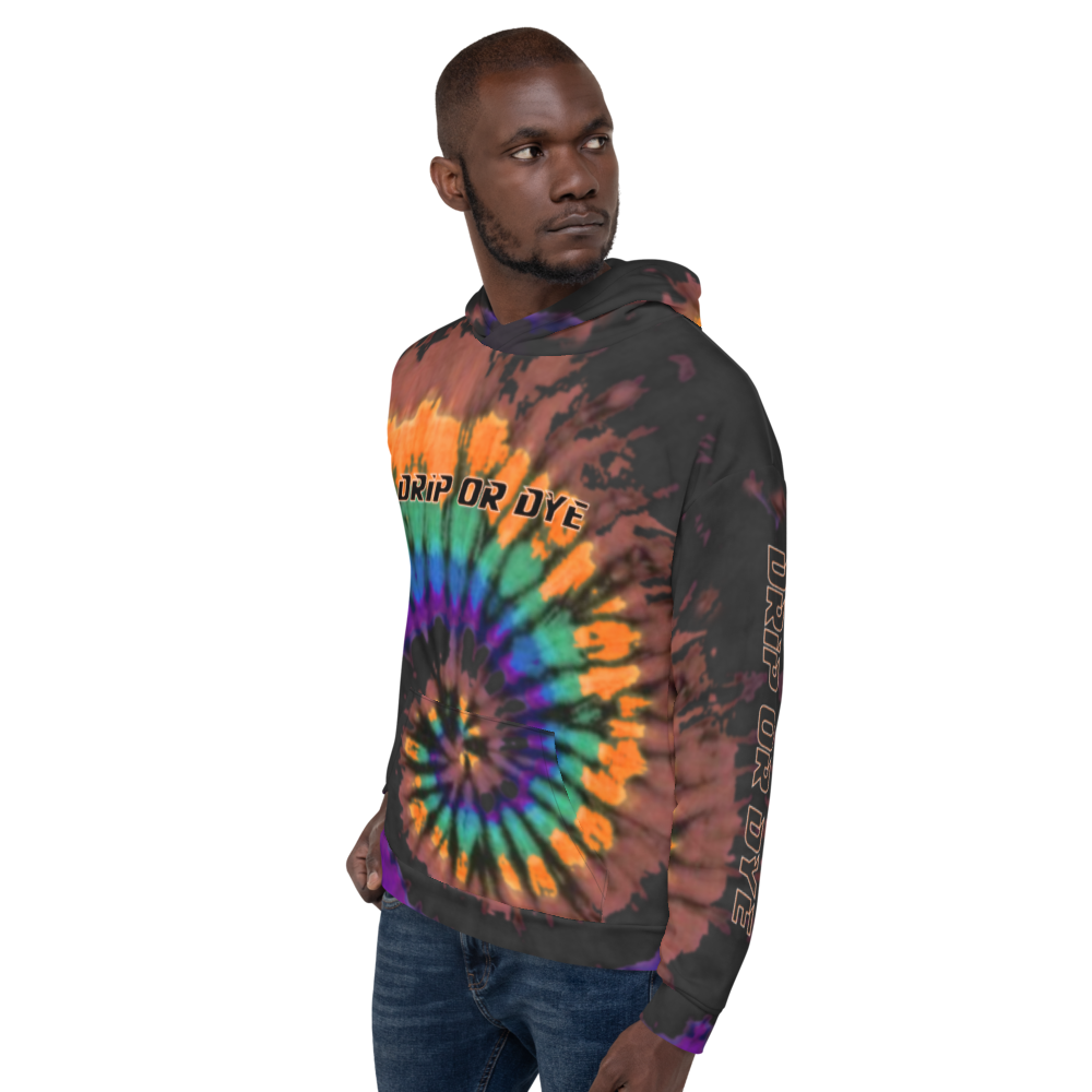 CRXWN | Drip or Dye | Tye Dye Season of Love 1 Cosmic Prophet Custom Unisex Hoodie Spiral Source Code