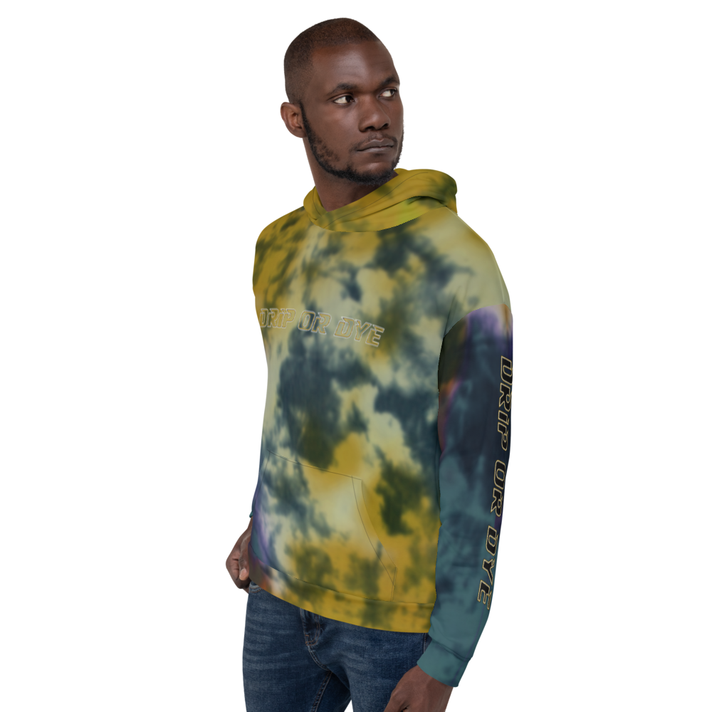 CRXWN | Drip or Dye | Tie Dye Season of Love 1 Cosmic Prophet Custom Unisex Hoodie and the Heavens Parted Color Cloud Golden Rays of Alchemy