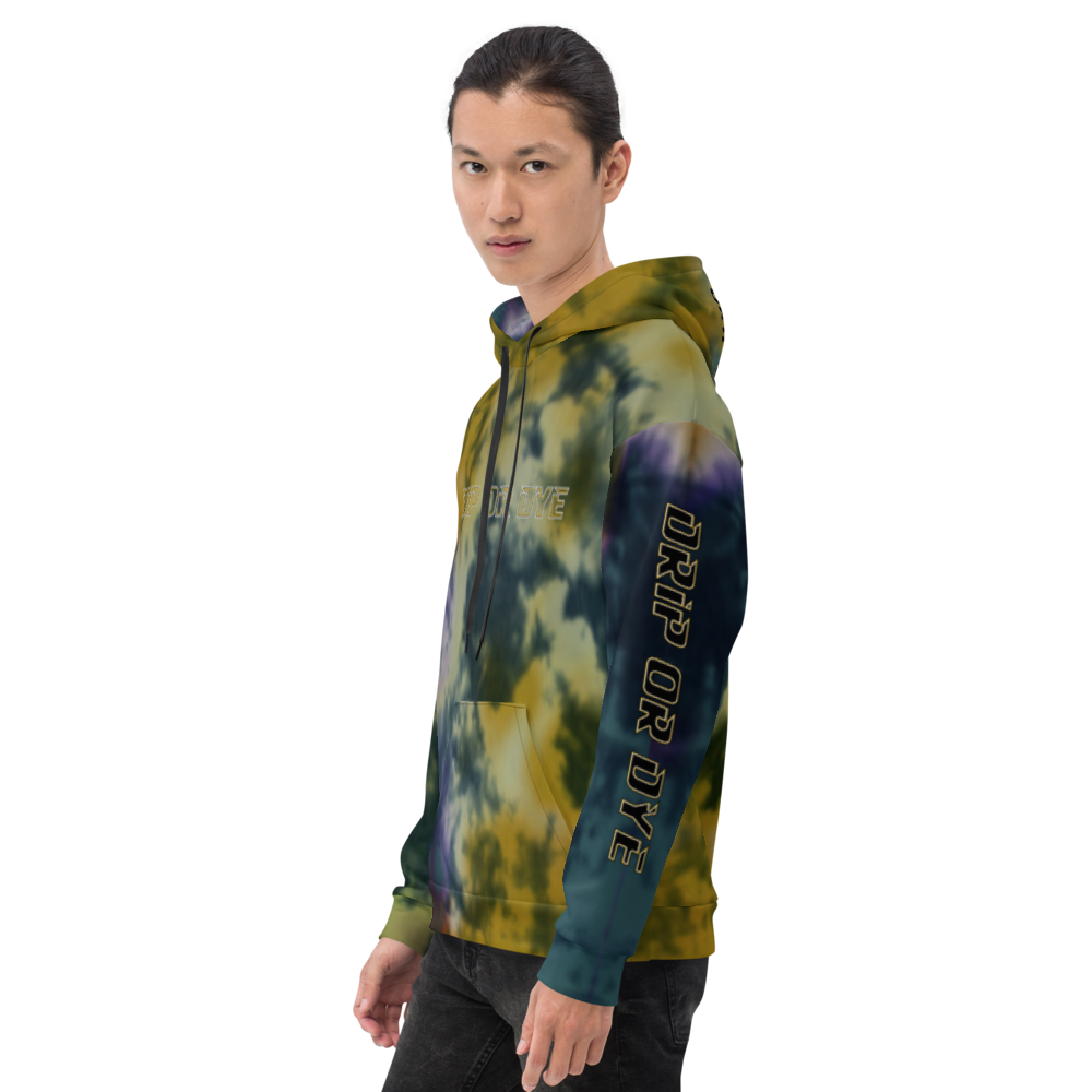 CRXWN | Drip or Dye | Tie Dye Season of Love 1 Cosmic Prophet Custom Unisex Hoodie and the Heavens Parted Color Cloud Golden Rays of Alchemy