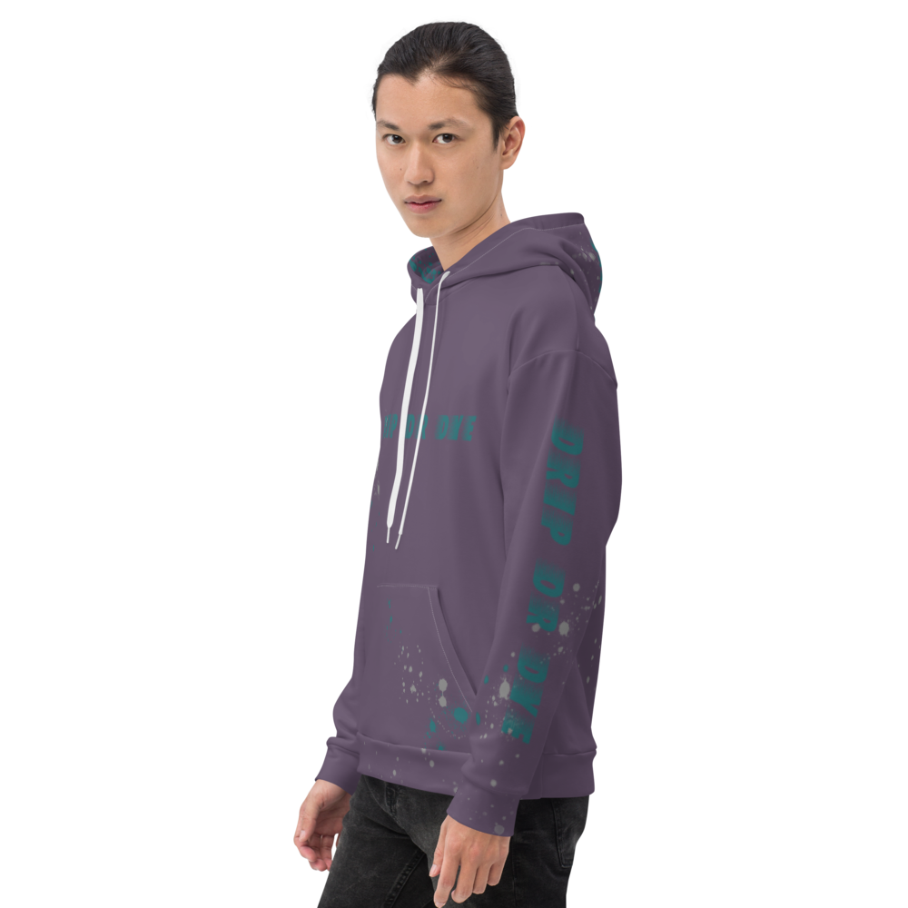 CRXWN | Drip or Dye | HUES Season 1 Back 2 Basics Unisex Comfort Hoodie Stripes N' Zoom Splatter Purple Haze