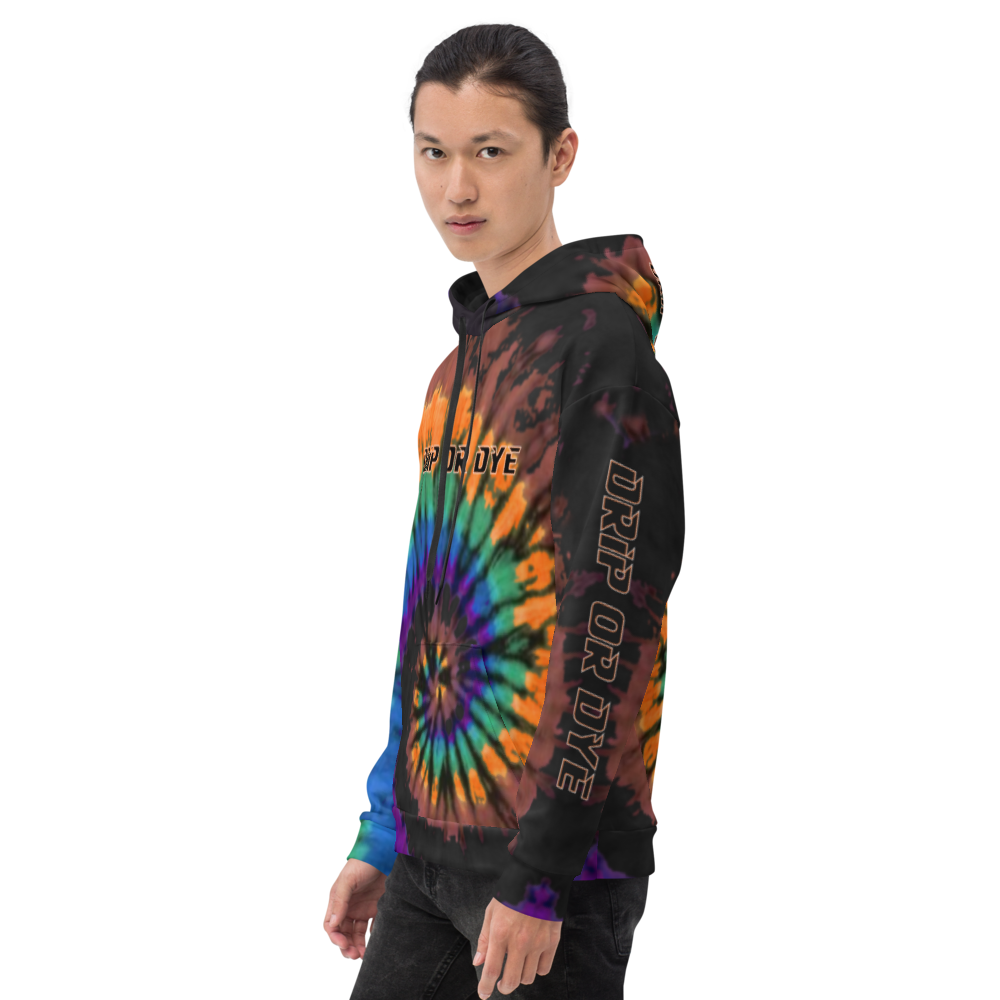 CRXWN | Drip or Dye | Tye Dye Season of Love 1 Cosmic Prophet Custom Unisex Hoodie Spiral Source Code