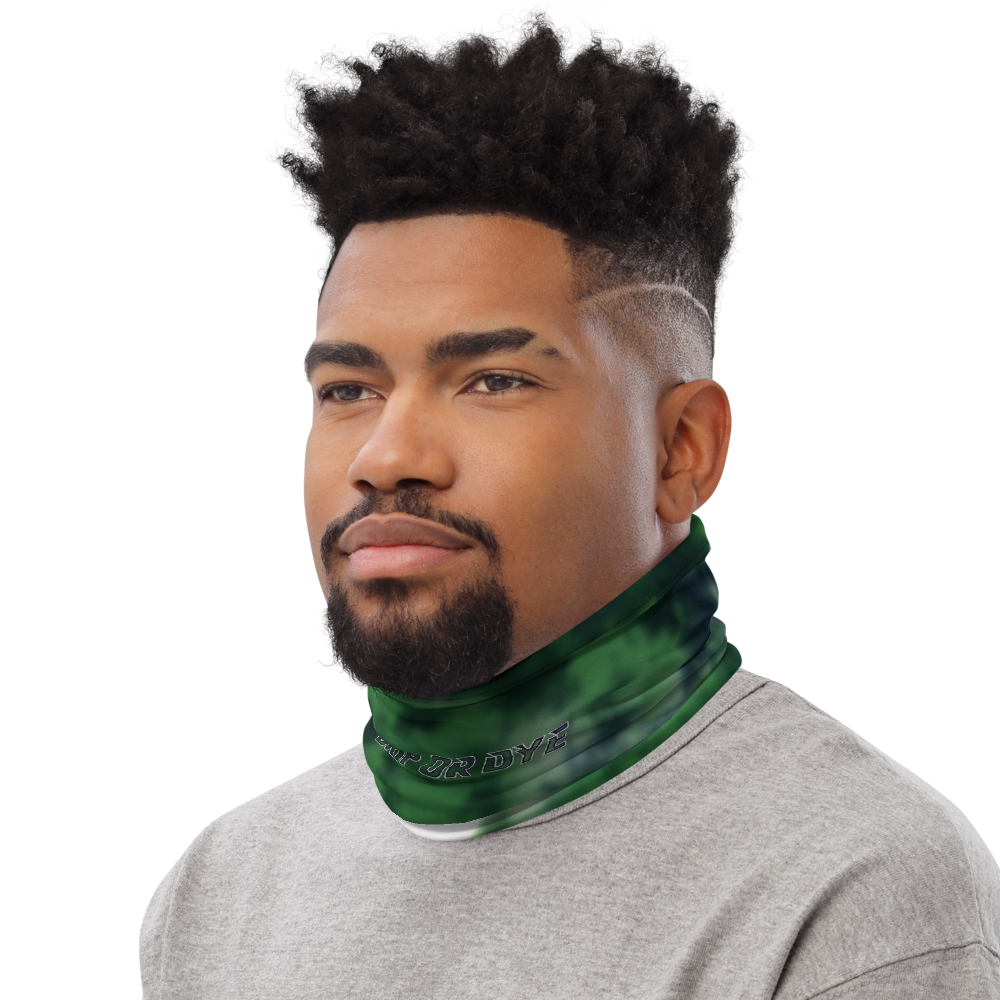 CRXWN | Drip or Dye | Tye Dye Season of Love 1 Cosmic Prophet Custom 3-in-1 UNISEX Gaiter Heavenly Color Clouds Leaves in Green Trees