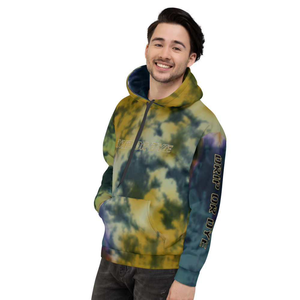 CRXWN | Drip or Dye | Tie Dye Season of Love 1 Cosmic Prophet Custom Unisex Hoodie and the Heavens Parted Color Cloud Golden Rays of Alchemy