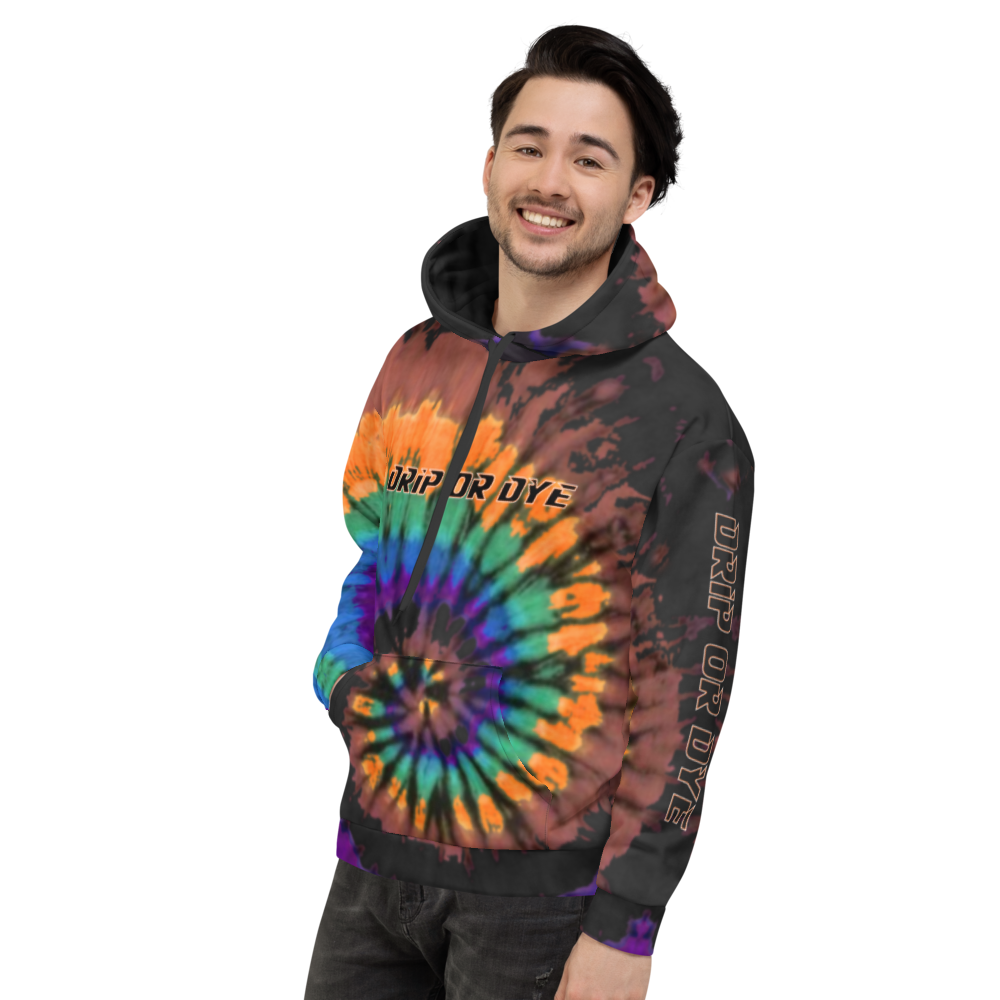 CRXWN | Drip or Dye | Tye Dye Season of Love 1 Cosmic Prophet Custom Unisex Hoodie Spiral Source Code