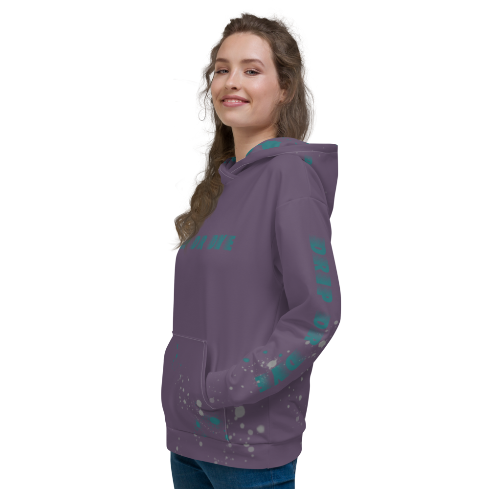 CRXWN | Drip or Dye | HUES Season 1 Back 2 Basics Unisex Comfort Hoodie Stripes N' Zoom Splatter Purple Haze