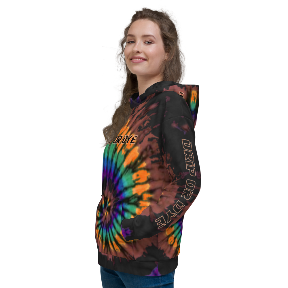 CRXWN | Drip or Dye | Tye Dye Season of Love 1 Cosmic Prophet Custom Unisex Hoodie Spiral Source Code