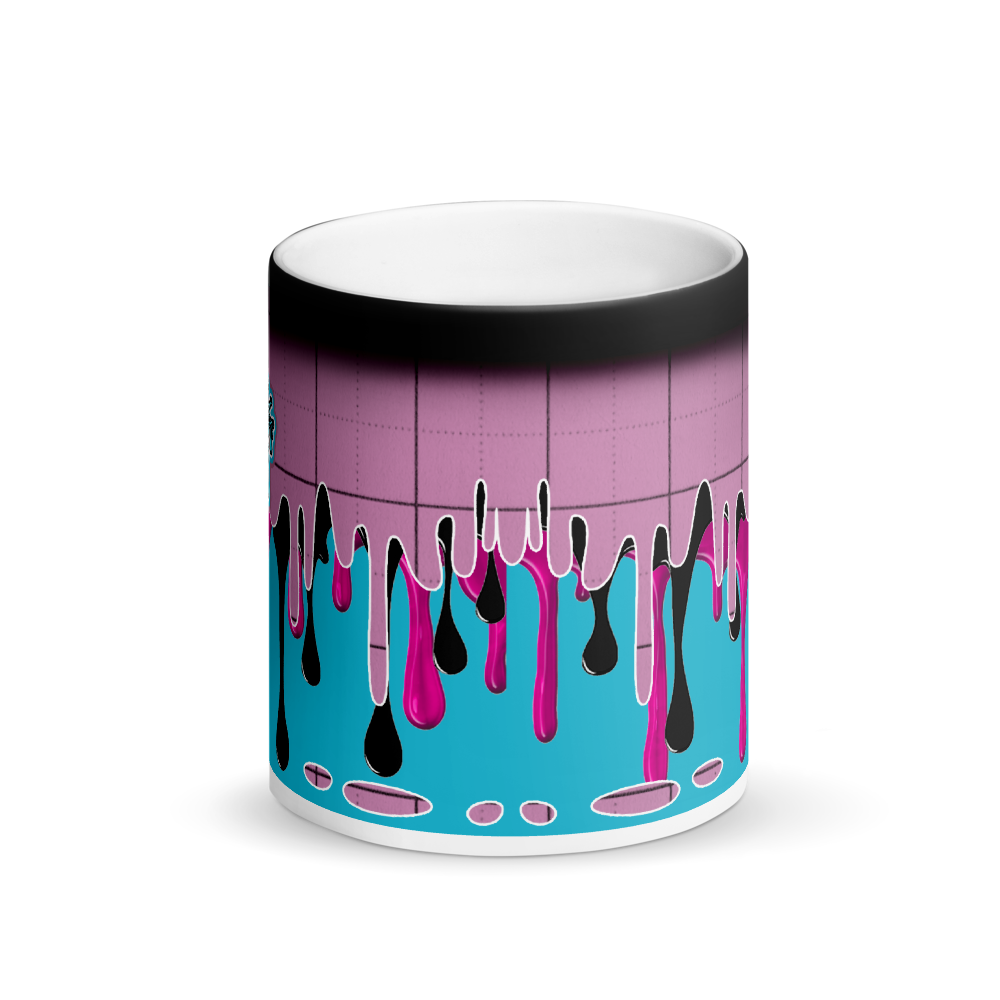 CRXWN | Drip or Dye | Plaid Season 1 Matte Black Magik Mug COFFEE MUG Pink N Blue