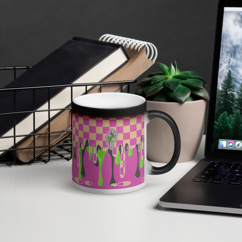 CRXWN | Drip or Dye | Checker Season 1 Matte Black Magik Mug COFFEE MUG alien pink