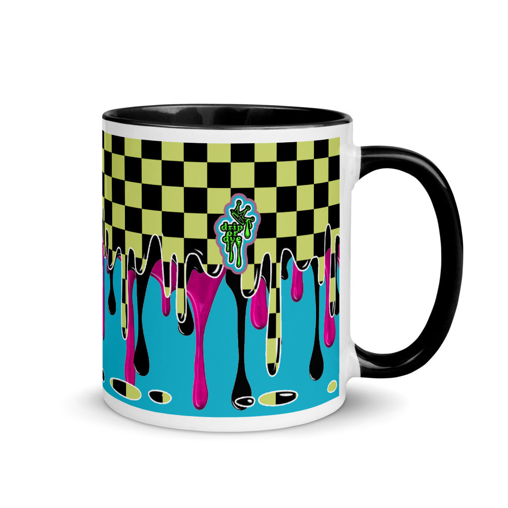 CRXWN | Drip or Dye | Checker Season 1 Color Series COFFEE MUG Grape Jelly In Taxi Cab Checker Drip Black