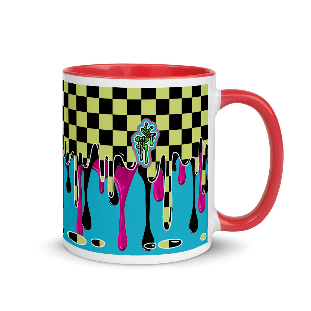 CRXWN | Drip or Dye | Checker Season 1 Color Series COFFEE MUG Grape Jelly In Taxi Cab Checker Drip Red