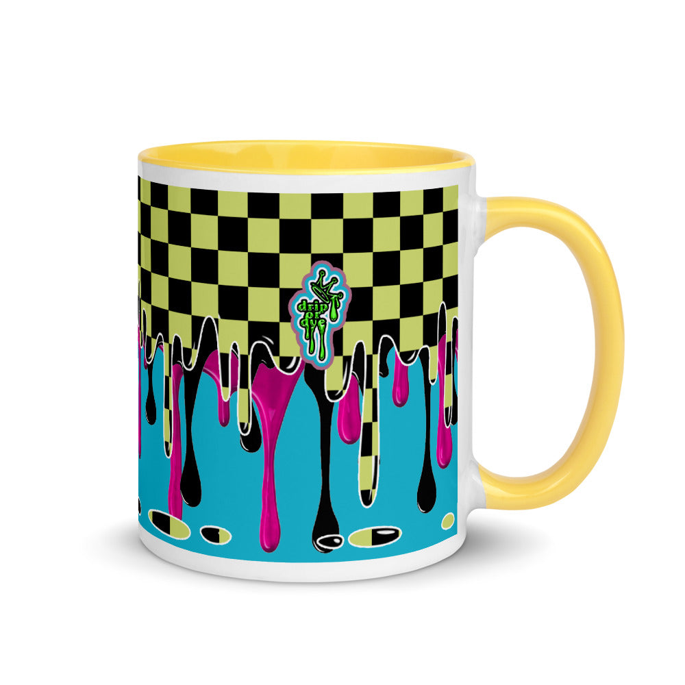 CRXWN | Drip or Dye | Checker Season 1 Color Series COFFEE MUG Grape Jelly In Taxi Cab Checker Drip Yellow