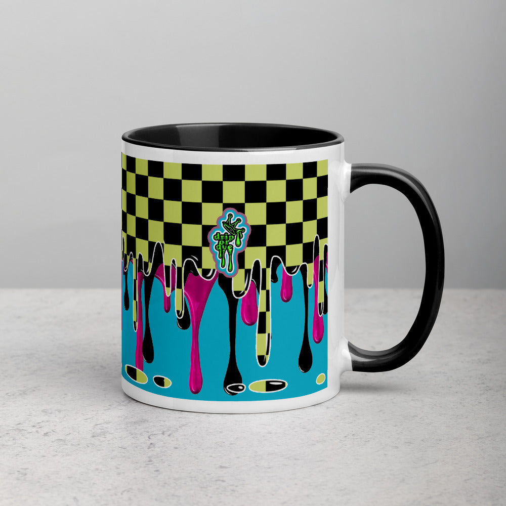 CRXWN | Drip or Dye | Checker Season 1 Color Series COFFEE MUG Grape Jelly In Taxi Cab Checker Drip Black