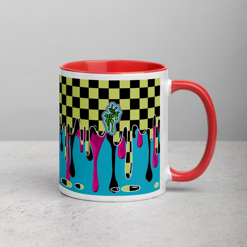 CRXWN | Drip or Dye | Checker Season 1 Color Series COFFEE MUG Grape Jelly In Taxi Cab Checker Drip Red