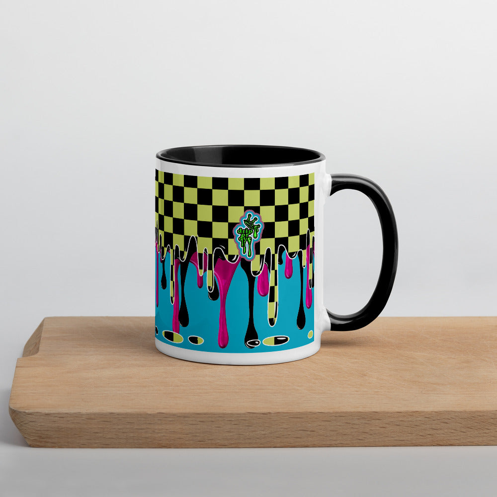CRXWN | Drip or Dye | Checker Season 1 Color Series COFFEE MUG Grape Jelly In Taxi Cab Checker Drip Black