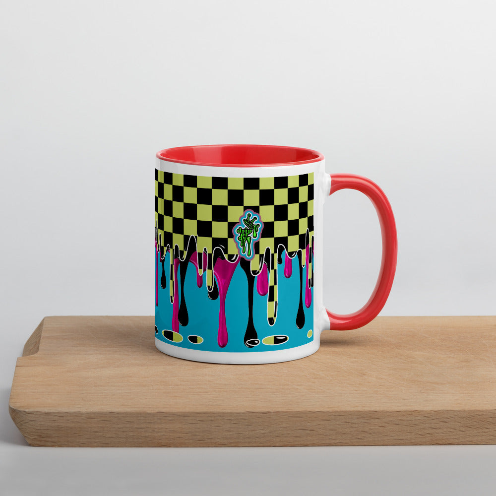 CRXWN | Drip or Dye | Checker Season 1 Color Series COFFEE MUG Grape Jelly In Taxi Cab Checker Drip Red