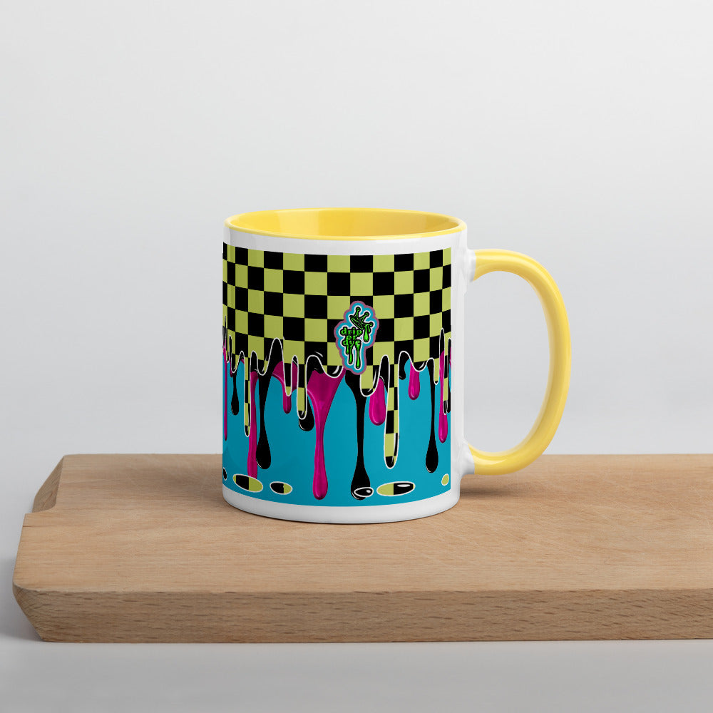 CRXWN | Drip or Dye | Checker Season 1 Color Series COFFEE MUG Grape Jelly In Taxi Cab Checker Drip Yellow