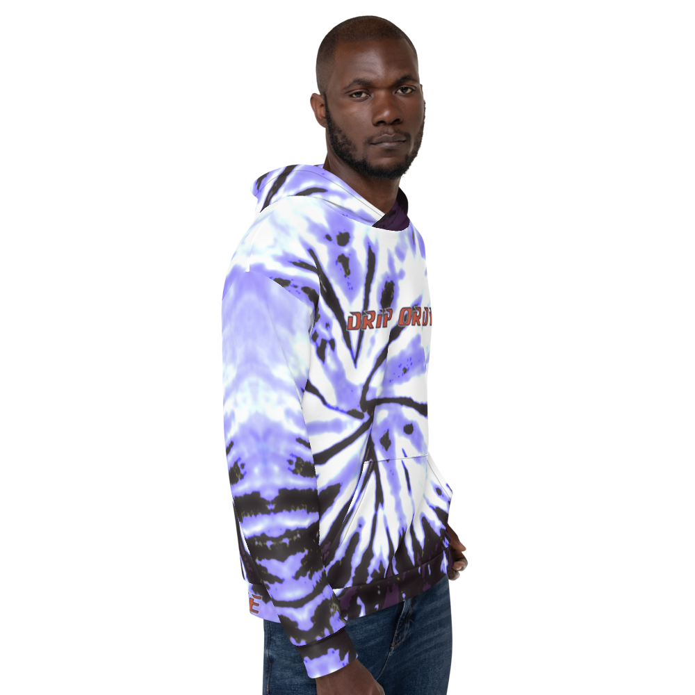 CRXWN | Drip or Dye | Tie Dye Season of Love 1 Cosmic Prophet Custom Unisex Hoodie Digital Spider Spiral Deep Purple Royal