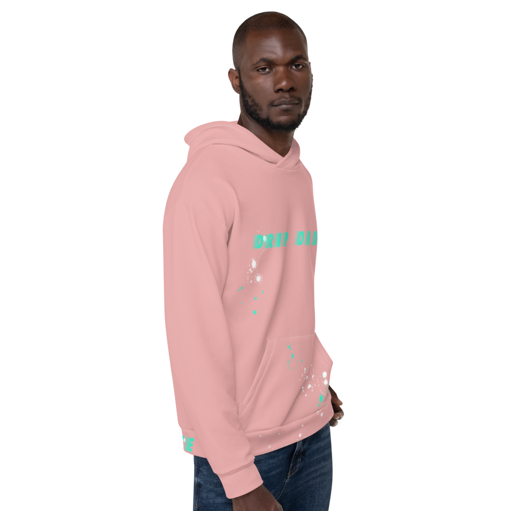 CRXWN | Drip or Dye | HUES Season 1 Back 2 Basics Unisex Comfort Hoodie Stripes N' Zoom Splatter Pastel Miami Art Basel Pink Teal