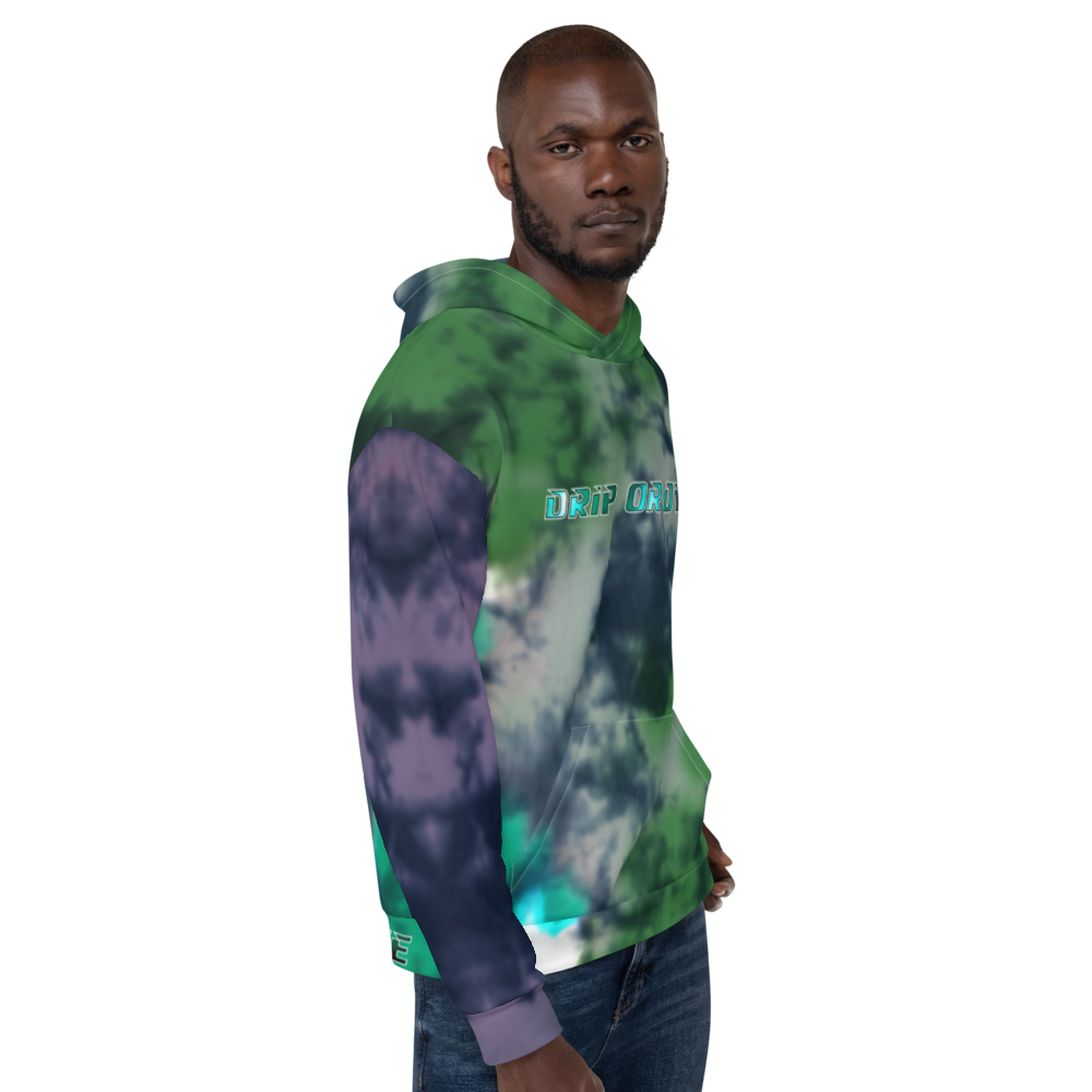 CRXWN | Drip or Dye | Tie Dye Season of Love 1 Cosmic Prophet Custom Unisex Hoodie and the Heavens Parted Color Clouds Leaves in Green Trees