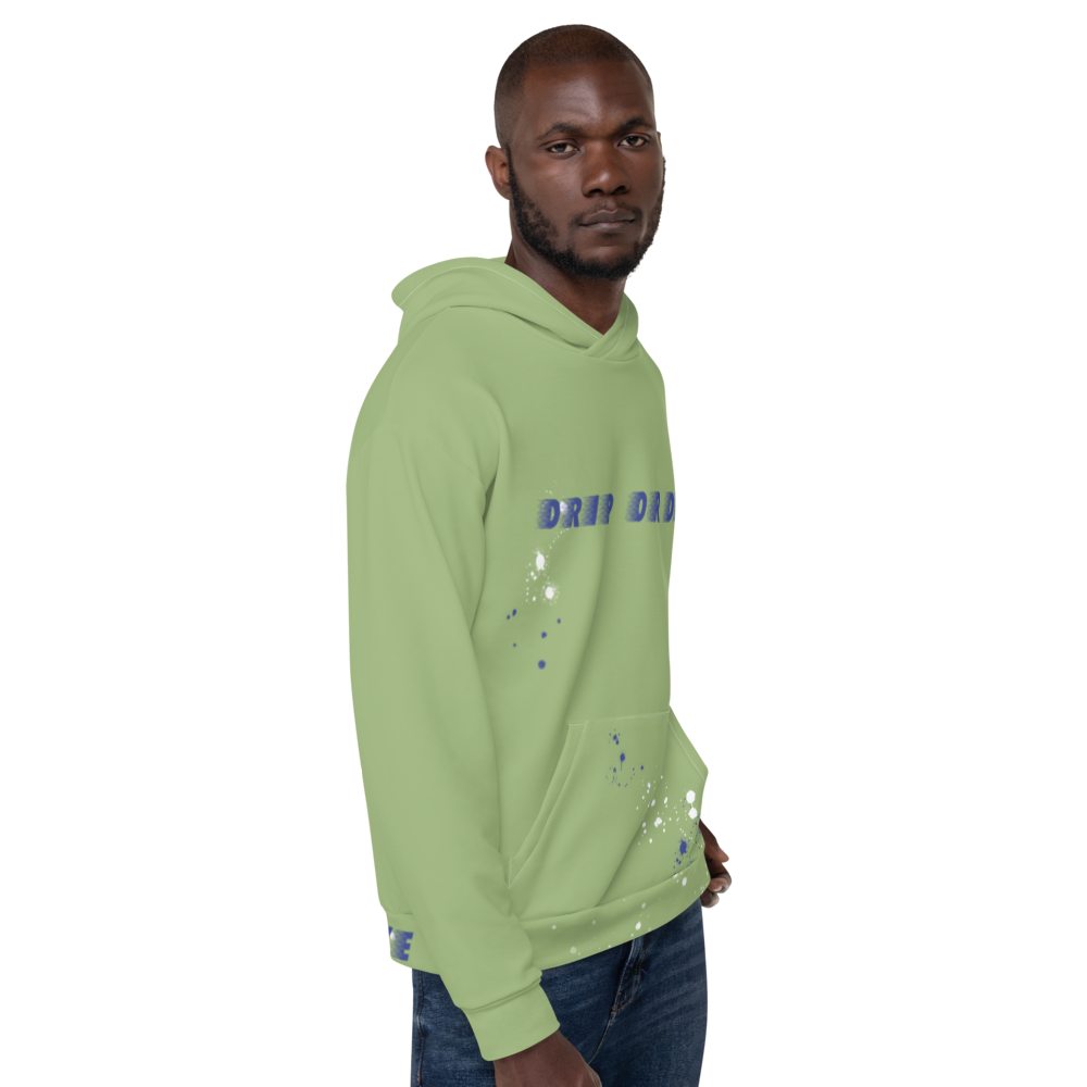 CRXWN | Drip or Dye | HUES Season 1 Back 2 Basics Unisex Comfort Hoodie Stripes N' Zoom Splatter Leaf Green Atomic Blue