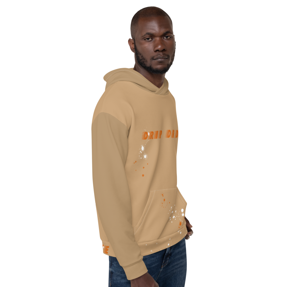 CRXWN | Drip or Dye | HUES Season 1 Back 2 Basics Unisex Comfort Hoodie Stripes N' Zoom Splatter Tan Sienna Oranges