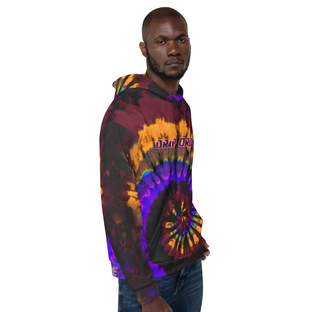 CRXWN | Drip or Dye | Tye Dye Season of Love 1 Cosmic Prophet Custom Unisex Hoodie Spiral Fire Code