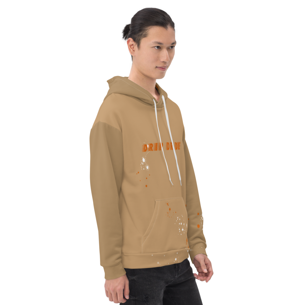 CRXWN | Drip or Dye | HUES Season 1 Back 2 Basics Unisex Comfort Hoodie Stripes N' Zoom Splatter Tan Sienna Oranges
