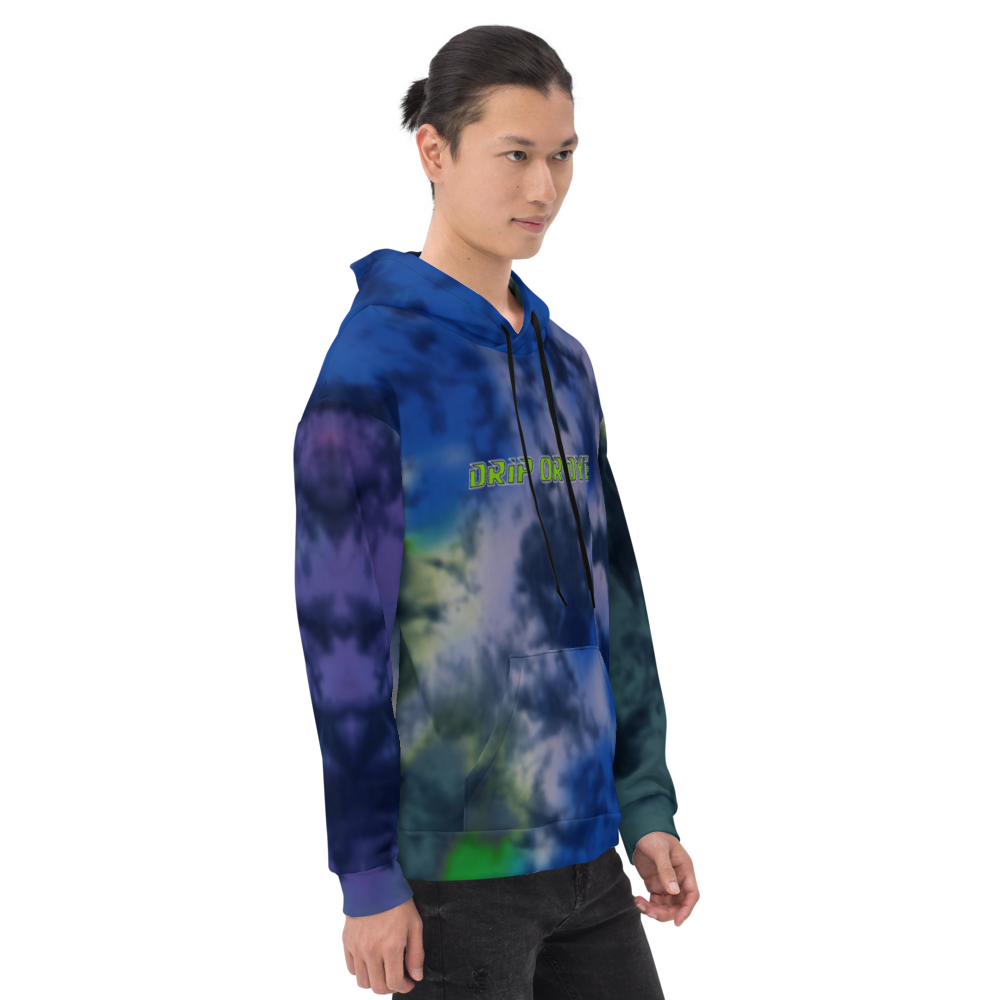 CRXWN | Drip or Dye | Tie Dye Season of Love 1 Cosmic Prophet Custom Unisex Hoodie and the Heavens Parted Color Cloud Hyper Royal Blue Ocean