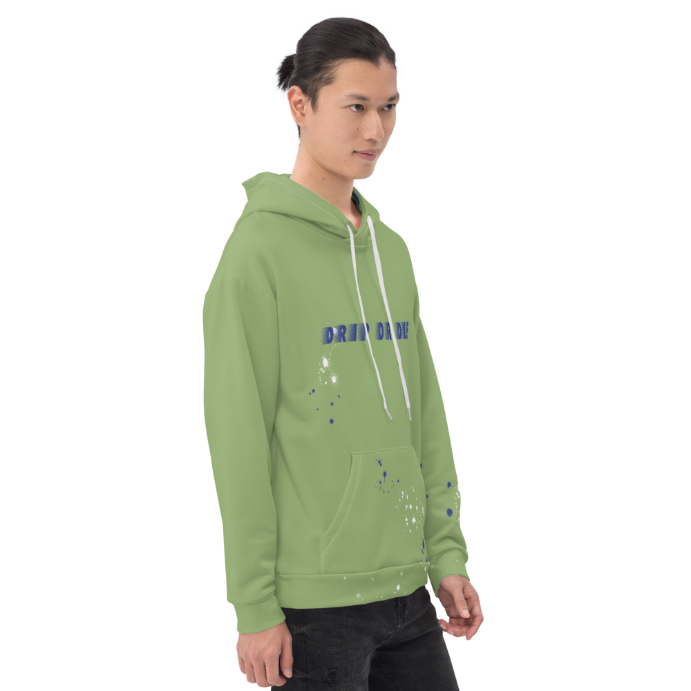 CRXWN | Drip or Dye | HUES Season 1 Back 2 Basics Unisex Comfort Hoodie Stripes N' Zoom Splatter Leaf Green Atomic Blue