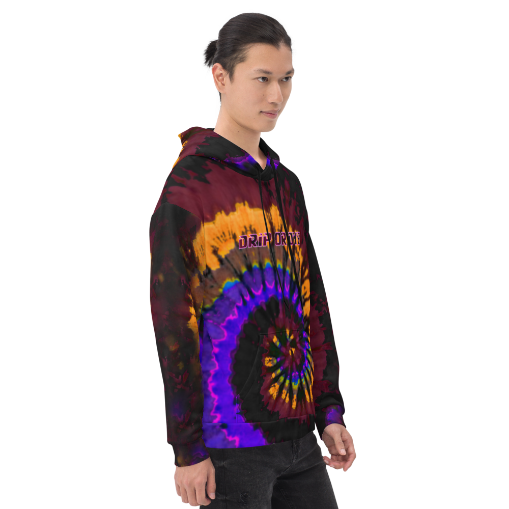 CRXWN | Drip or Dye | Tye Dye Season of Love 1 Cosmic Prophet Custom Unisex Hoodie Spiral Fire Code