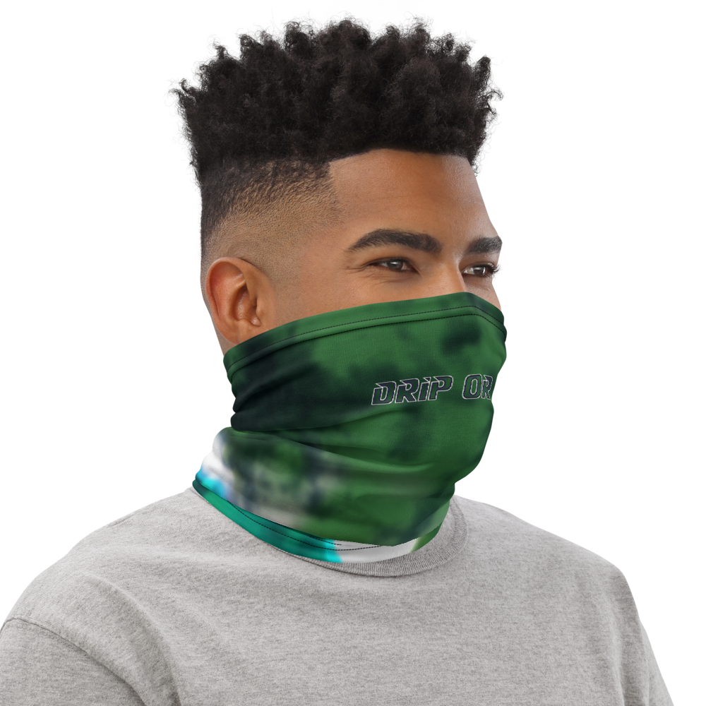 CRXWN | Drip or Dye | Tye Dye Season of Love 1 Cosmic Prophet Custom 3-in-1 UNISEX Gaiter Heavenly Color Clouds Leaves in Green Trees