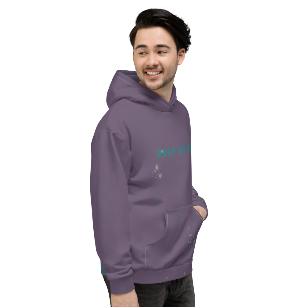 CRXWN | Drip or Dye | HUES Season 1 Back 2 Basics Unisex Comfort Hoodie Stripes N' Zoom Splatter Purple Haze