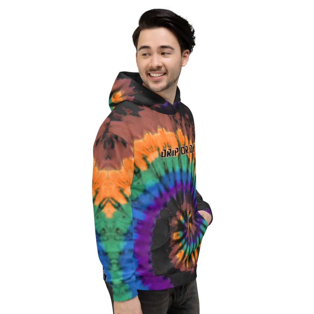 CRXWN | Drip or Dye | Tye Dye Season of Love 1 Cosmic Prophet Custom Unisex Hoodie Spiral Source Code