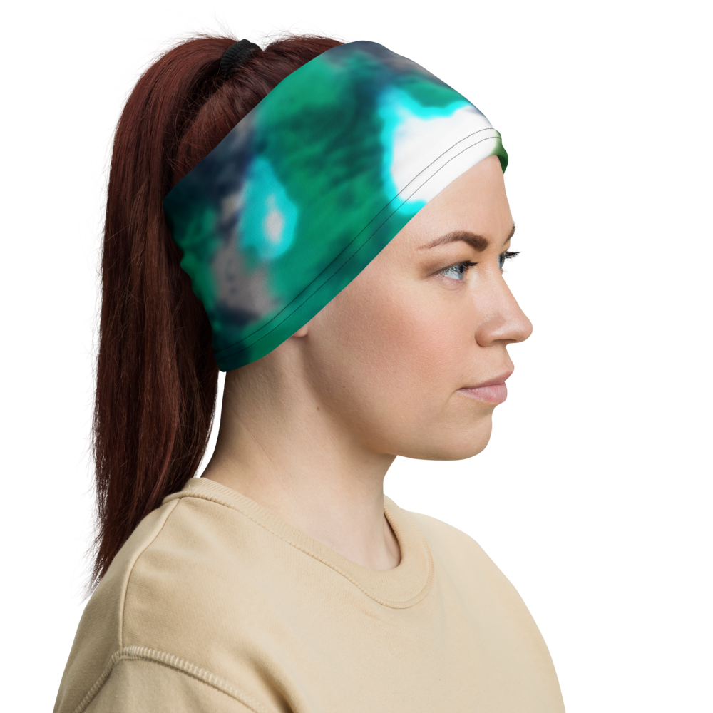 CRXWN | Drip or Dye | Tye Dye Season of Love 1 Cosmic Prophet Custom 3-in-1 UNISEX Gaiter Heavenly Color Clouds Leaves in Green Trees