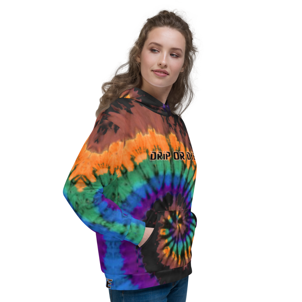 CRXWN | Drip or Dye | Tye Dye Season of Love 1 Cosmic Prophet Custom Unisex Hoodie Spiral Source Code