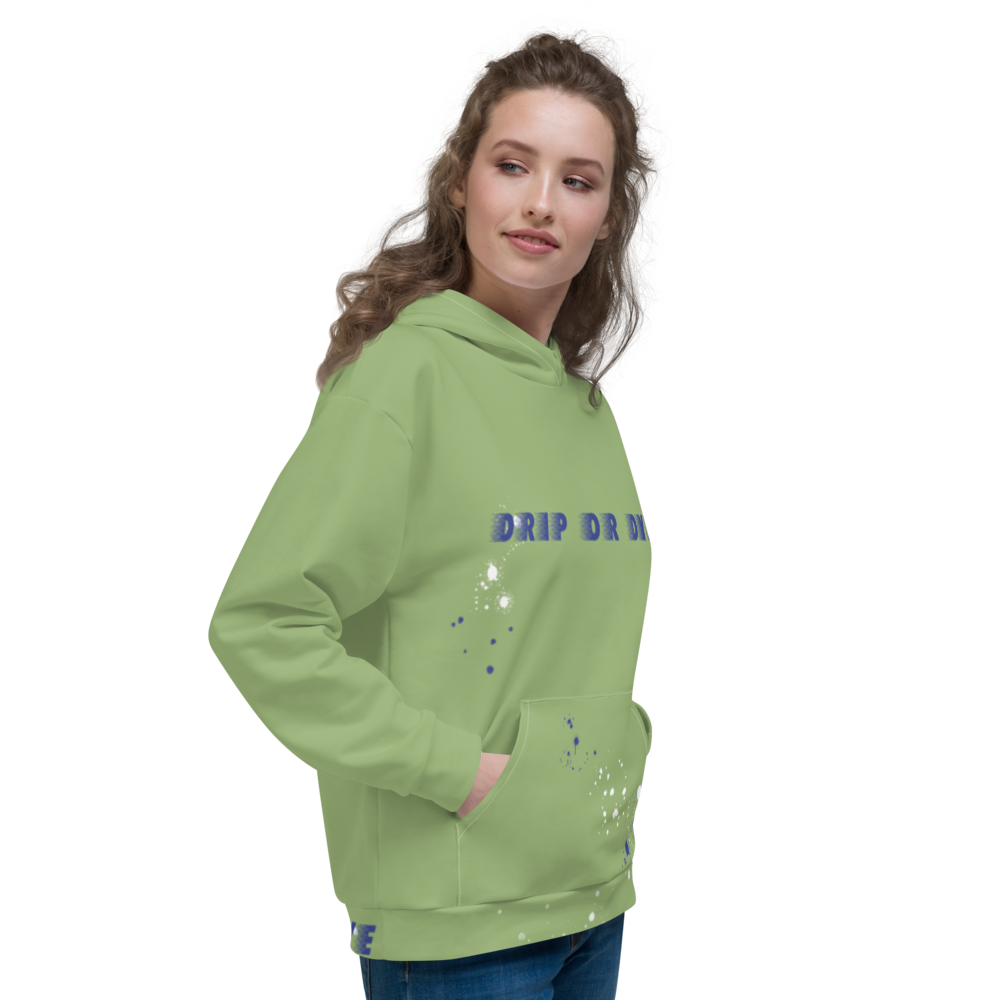 CRXWN | Drip or Dye | HUES Season 1 Back 2 Basics Unisex Comfort Hoodie Stripes N' Zoom Splatter Leaf Green Atomic Blue