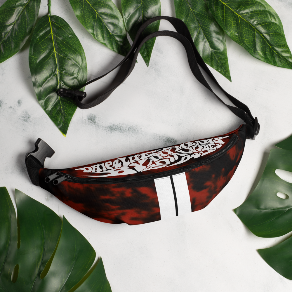 CRXWN | Royal Urban Resort | Trippy Drippy Bleach Acid Wash with Malibu Stripe Fanny Pack UNISEX Crossbody 2 Sizes Sunrise Sienna