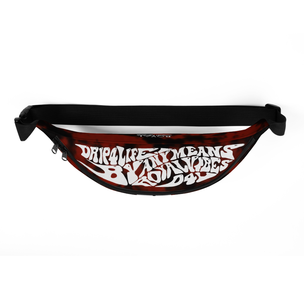 CRXWN | Royal Urban Resort | Trippy Drippy Bleach Acid Wash with Malibu Stripe Fanny Pack UNISEX Crossbody 2 Sizes Sunrise Sienna