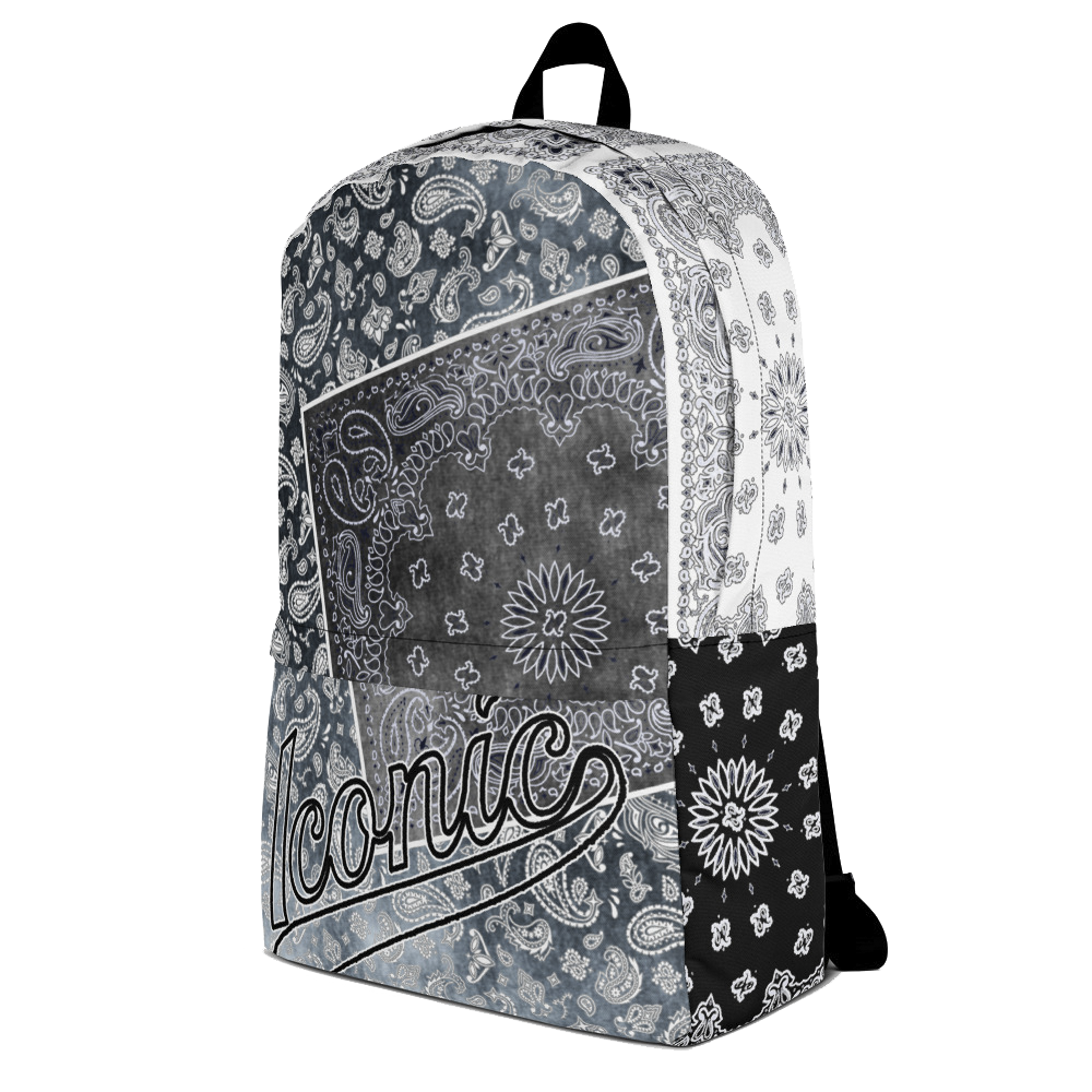 ROYAL ICONIC | Bandana Patchwork BACKPACK Digital Frontier HueMan Gang Bad Azz Acid Wash Black Flag Mix