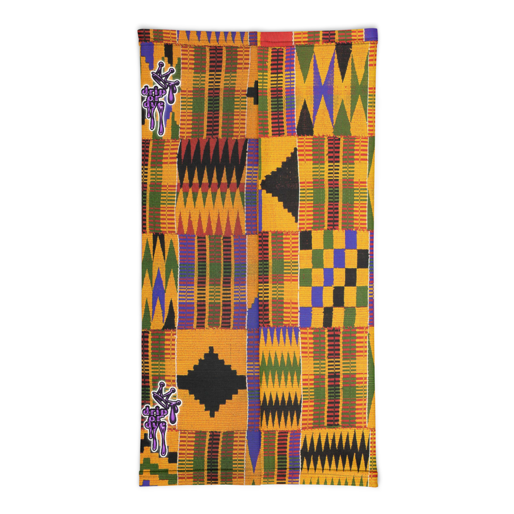 CRXWN | Drip or Dye Custom KENTE Cloth 3-in-1 UNISEX Gaiter Headband Face Cover