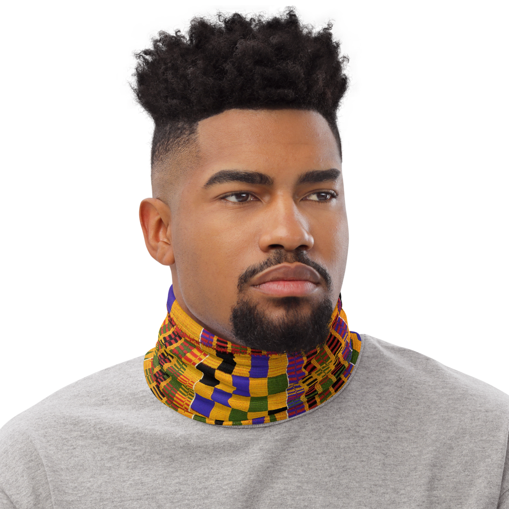 CRXWN | Drip or Dye Custom KENTE Cloth 3-in-1 UNISEX Gaiter Headband Face Cover