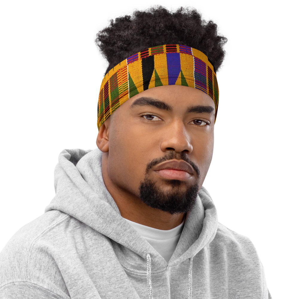 CRXWN | Drip or Dye Custom KENTE Cloth 3-in-1 UNISEX Gaiter Headband Face Cover