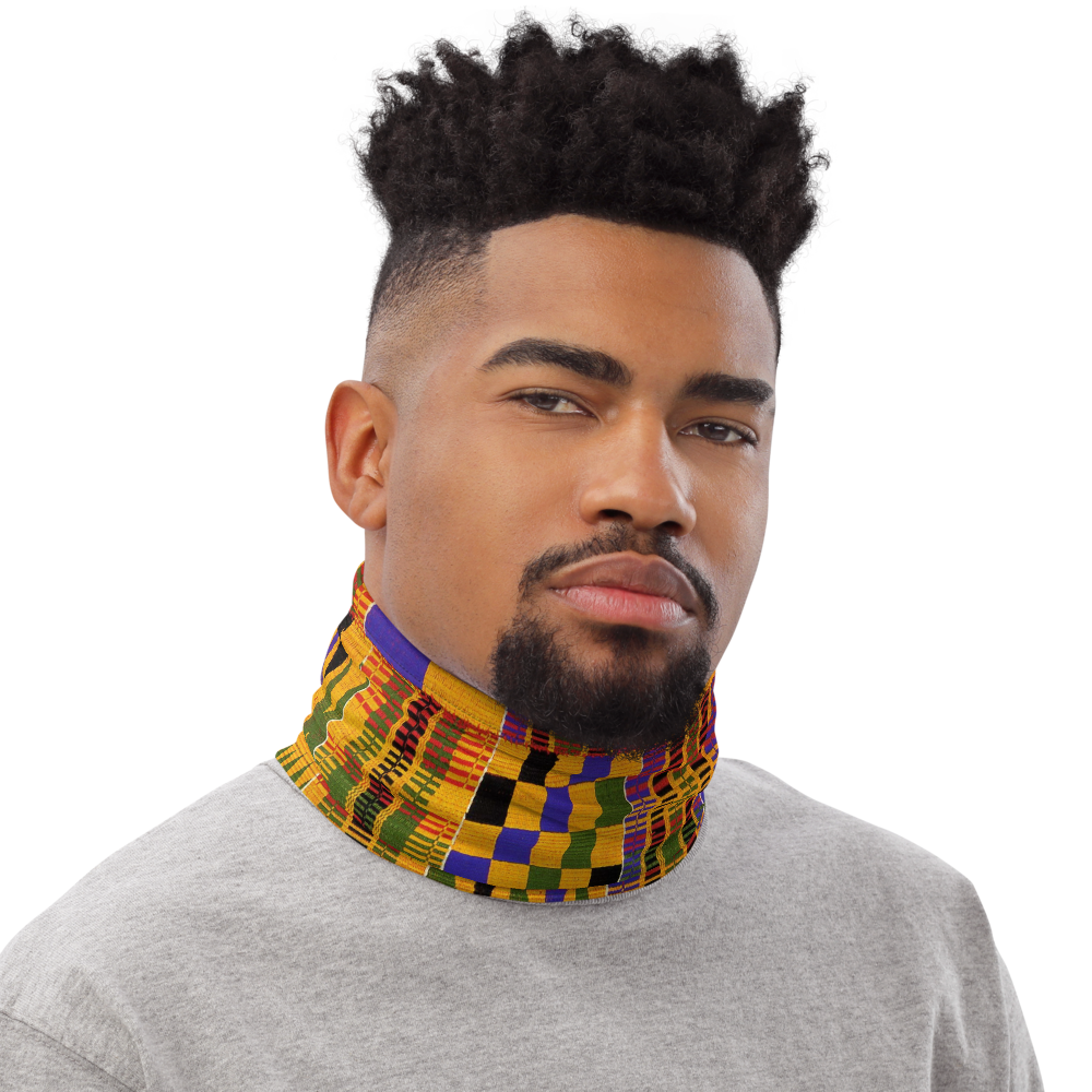 CRXWN | Drip or Dye Custom KENTE Cloth 3-in-1 UNISEX Gaiter Headband Face Cover