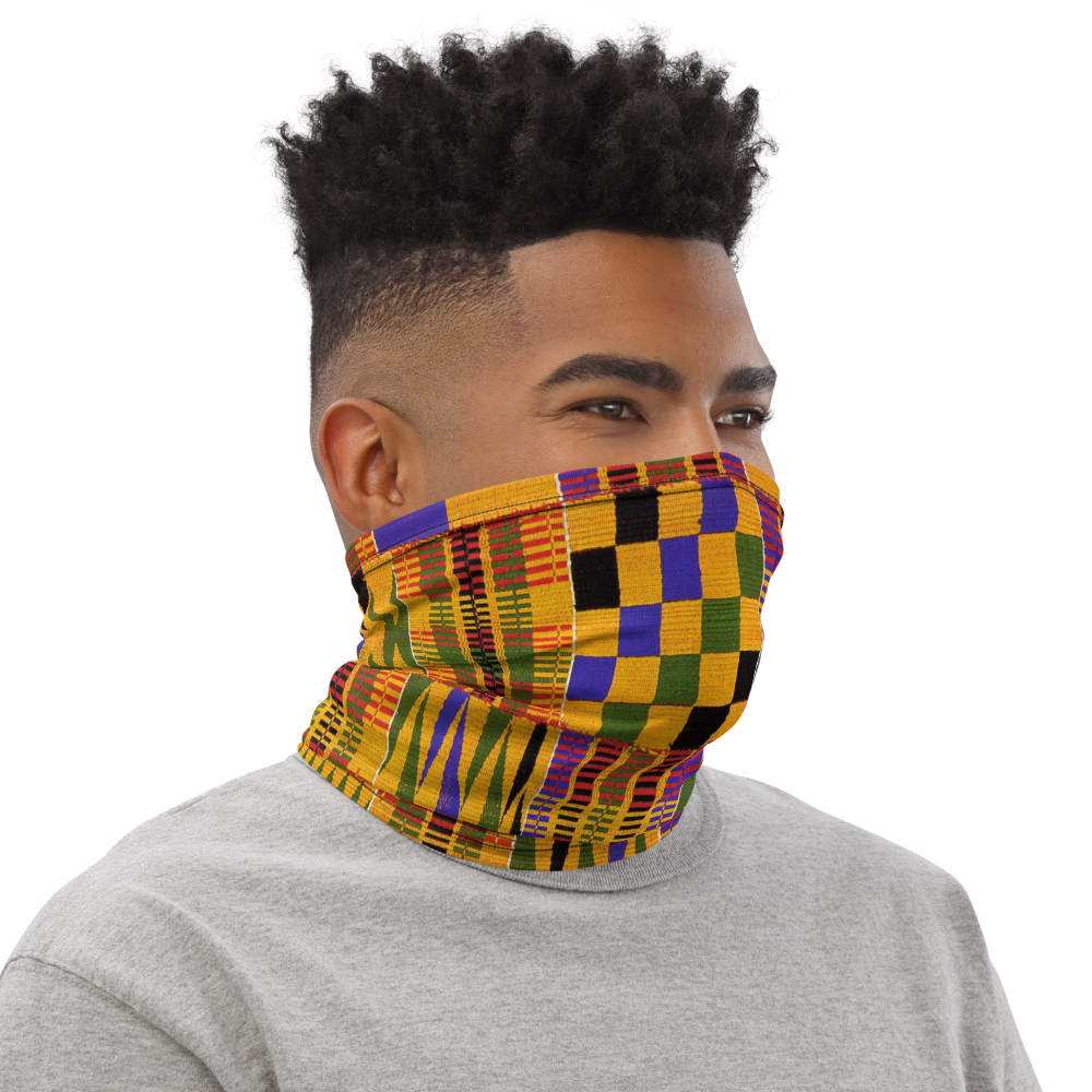 CRXWN | Drip or Dye Custom KENTE Cloth 3-in-1 UNISEX Gaiter Headband Face Cover