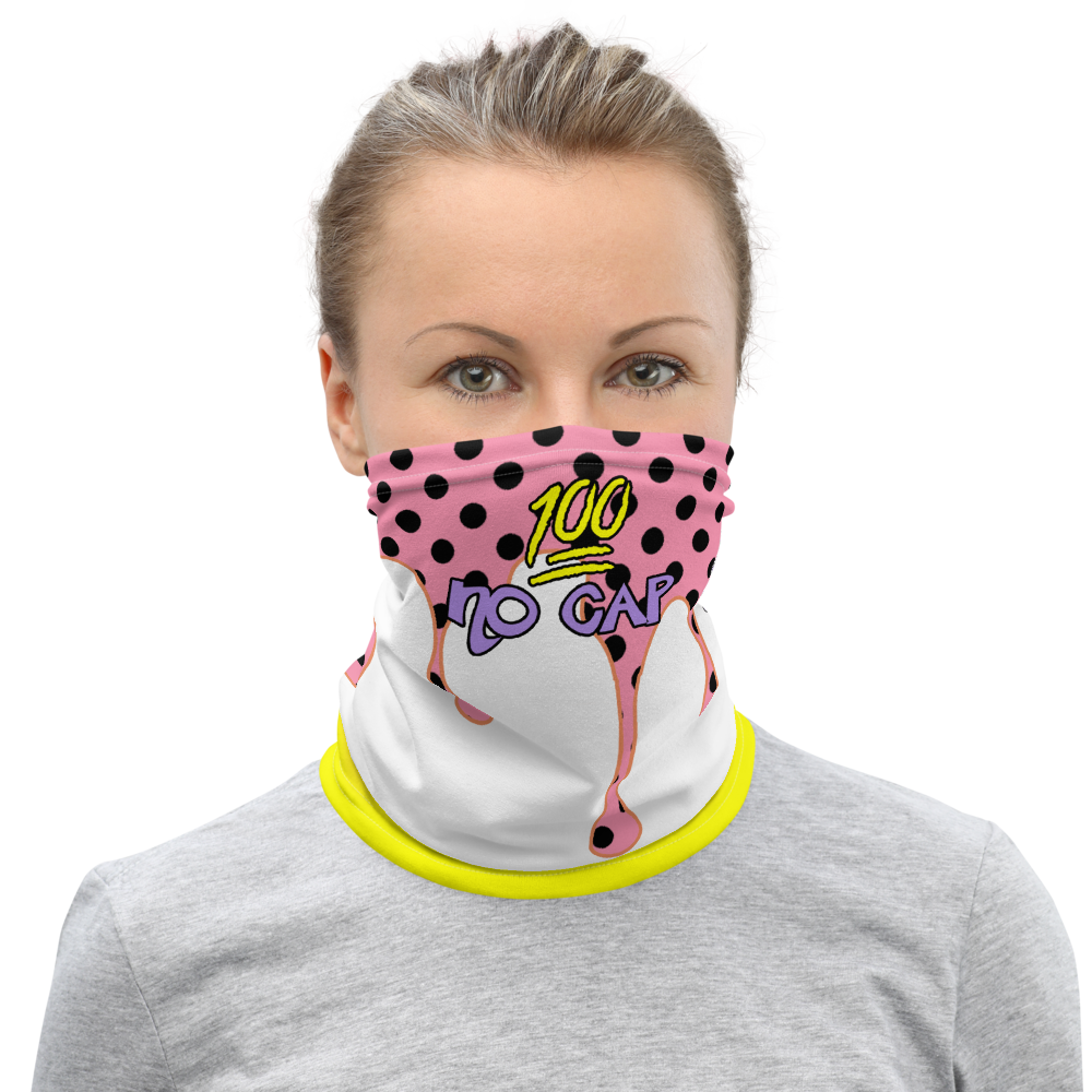 CRXWN | Drip or Dye Custom Ice Cream Candy Drip Polka Dot Print 3-in-1 UNISEX Gaiter Pretty In Pink