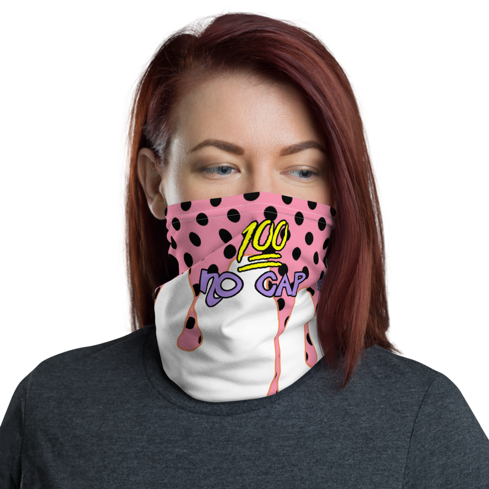 CRXWN | Drip or Dye Custom Ice Cream Candy Drip Polka Dot Print 3-in-1 UNISEX Gaiter Pretty In Pink